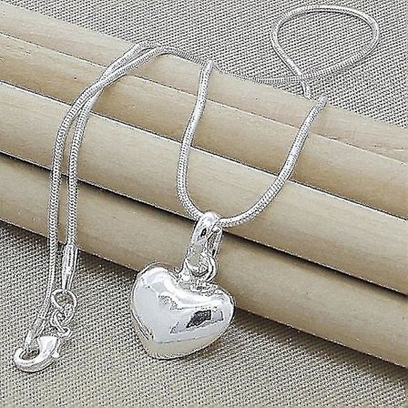 Halsband i hög silverhalt 925 Silver Hjärtformade Små Hängsmycken Kompatibla Kvinnor Dag