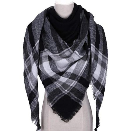 (Nior)Ull Stor Rutete Skjerf Dame Kasjmir Sjal Skjerf Varm Høst Vinter Stole Wraps Klassisk Elegant Komfortabel, Høst/Vinter Sjal