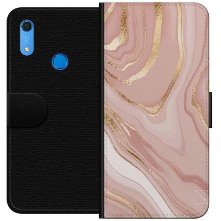 Huawei Y6s (2019) Lompakkokotelo Marmori Vaaleanpunainen