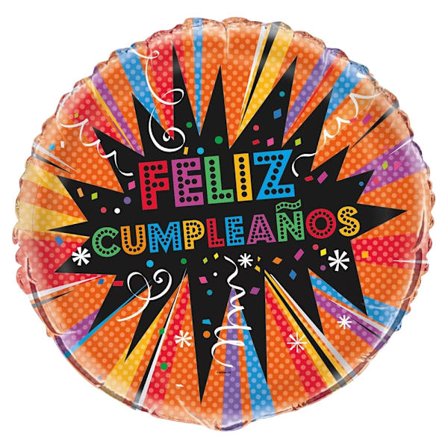 Unique Party Feliz Cumpleanos Starburst Folieballong One Size M