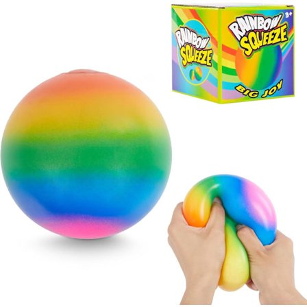 6 cm Regnbågsstressboll - Kläm bort stressen! Fyller hela handflatan, ultramjuk boll för djup stresslindring