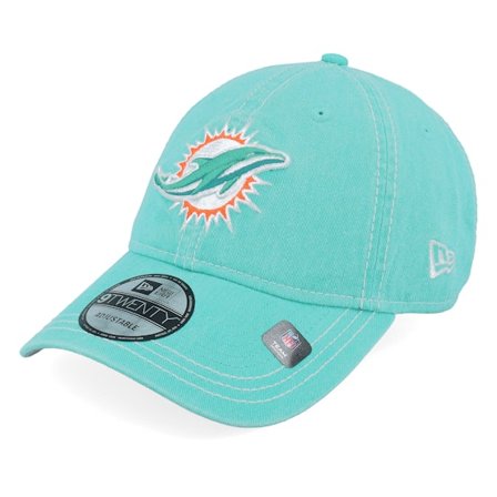 New Era - NFL Blauw unconstructed Cap - Miami Dolphins Washed Contrast 9TWENTY Teal Dad Cap @ Hatstore