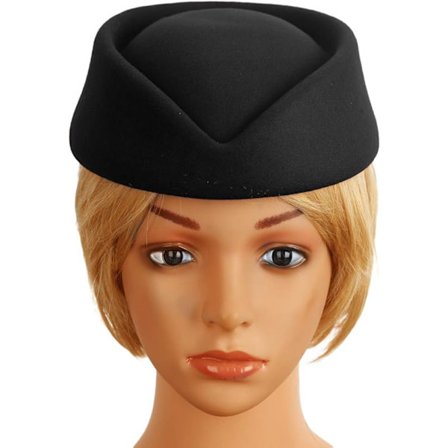 Naisten tyylikäs lentoemännän hattu lentoemännän asu Cosplay Ha