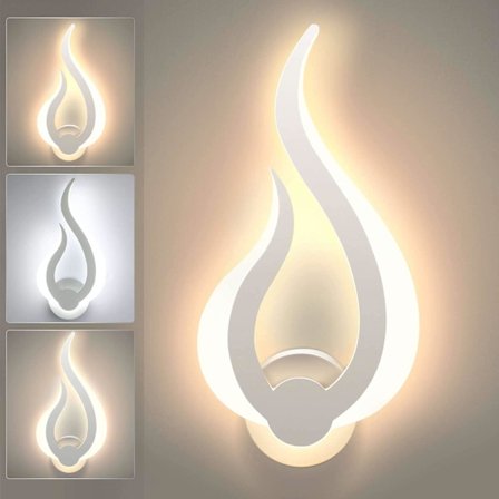 LED-vegglampe innendørs 3 fargetemperatur justerbare vegglamper Flame S