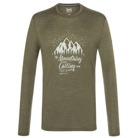 Super.natural Men's Mountain Call LS Men long-sleeved sweaters Green S