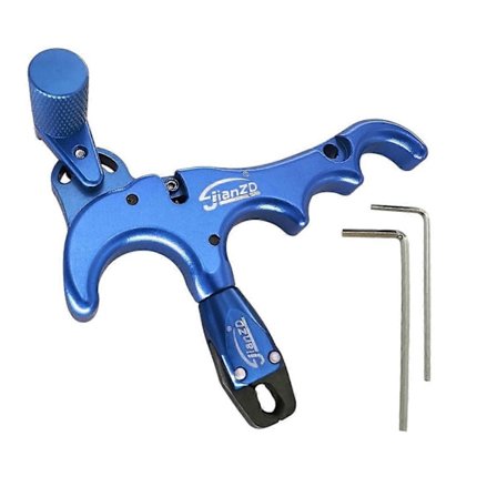 Aid Releaser Justerbar Kan Rotera 360 Tumutlösare Båge för Bågskytte Pilar och Bågutlösare Blå