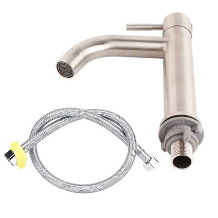 Rustfrit børstet overflade håndvask vandhane badeværelse enkelt koldt vandhane