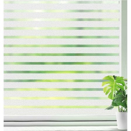 Privatlivsvinduefilm Elektrostatisk Vinduefilm Vinduefilm Uigennemsigtig Klæbende Glasering Vinduefilm Frosted Striber Vinduefilm - til Kontor 