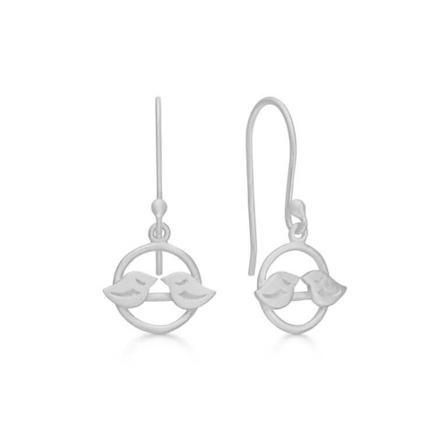 Frk. Lisberg, Lovebird's earrings silver Grijs, Dames, Maat:ONE Size