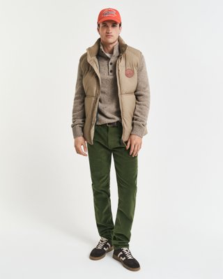 GANT - Regular fit kordfløyelsjeans til herre country green