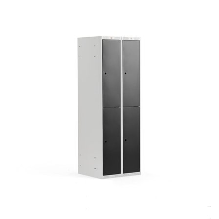 2 door locker CLASSIC, 2 modules, 1740x600x550 mm, black