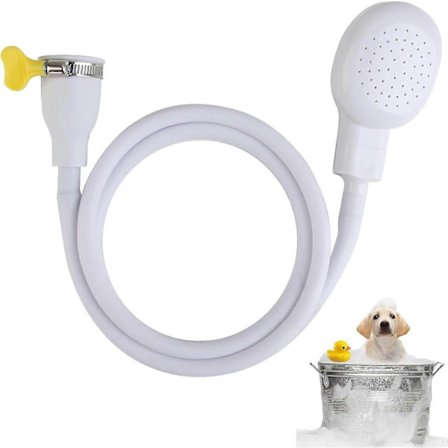 Hvit Dusjspray med Enkel Kran, Bærbar Håndholdt Badekar Dusjhode Slange EHZ