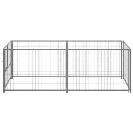 Vidaxl Hundgård Silver 200x100x70 Cm Stål Silver