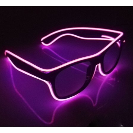 Rosa Trådlösa Luminousglasögon, LED-glasögon EL-ljus Lumino