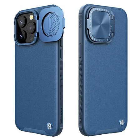 NILLKIN CamShield Prop Mobilskal till iPhone 15 Pro Blå