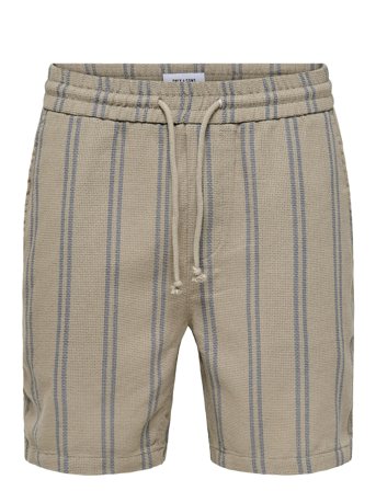ONLY & SONS Onstrev Life Reg Struc Stripe Shorts - Green - XL