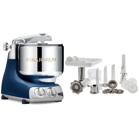 Ankarsrum Assistent AKM 6230 Kjøkkenmaskin + Komplett Kjøtthakker, Ocean Blue