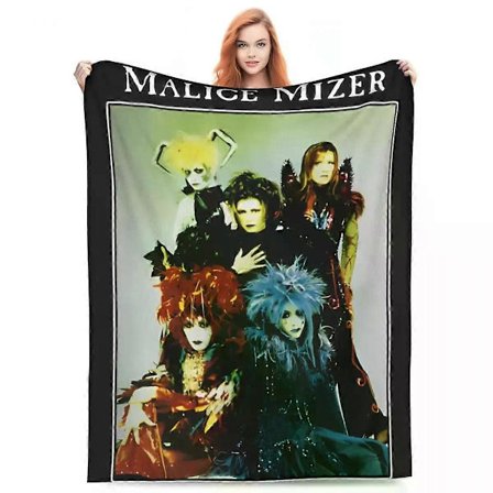 Monitoiminen Malice Mizer Visual Kei Rock -yhtyeen peitto, fanituote, sohvan koristeellinen taidepeitto, pehmeä flanelli, sopii matkustamiseen