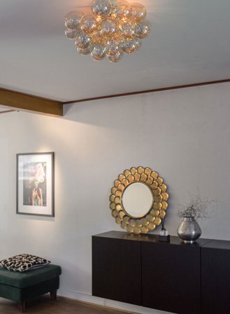 Gross taklampe plafond Ø50 - amber