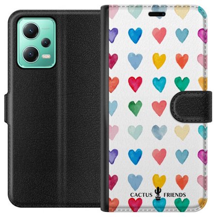 Yhteensopiva Lompakkokotelo Xiaomi Xiaomi Redmi Note 12 Cactus and Friends - Watercolor Love Grid