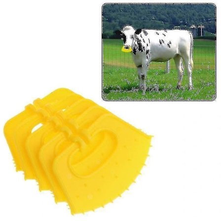 【PP】 Kalvevenner Plast Ku Nesering Anti-suge Fresing Stopp Punktering Avvenningshjelpemiddel Jordbruksdyrholdningsutstyr (5 stk, Gul)