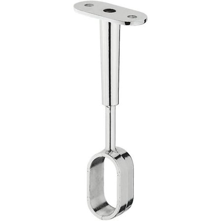 Vaatekaapin putken keskituki kattoasennukseen - Vaatekaapin putken tuki soikeaan vaatekaappiin - Vaatetangon kiinnitys 30 x 16 mm - Kromattu teräs - 1