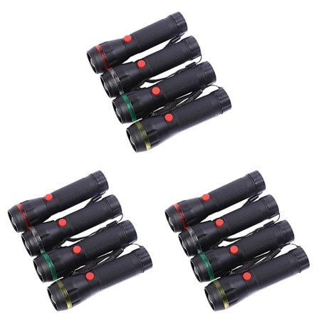 12 stk. Mini LED Lommelykt Lampe Super Sterk Lommelykt For Innendørs Utendørs Aktiviteter Fotturer Camping (gul/rød/grønn/grå)