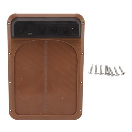 Automatisk hönshusdörr i plast, batteridriven, ljuskänslig, automatisk hönsdörr för gård, mörkbrun