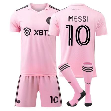 23-24 Miami Jersey No. 10 Messi Home and Away aikuisten lasten set home NO.10 MESSI 22