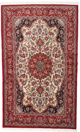 Alfombra Ghom Kork/De Seda 127X205 Rojo/Naranja (Lana, Persia)