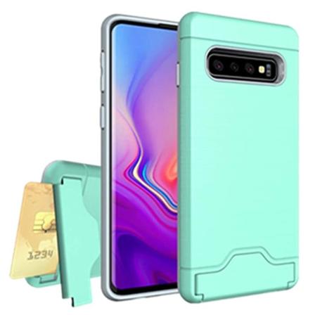 Praktiskt Skal med Kortfack JENSEN - Samsung Galaxy S10+ Grön