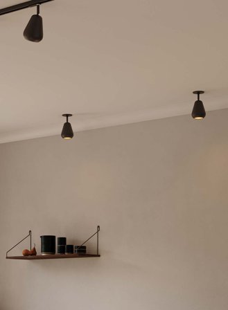 Anoli spot taklampe/vegglampe recessed - sort/sort