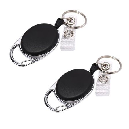 {NT} 2-pak Udtrækkelig ID-holder (nøgleholder) Jojo-funktion Sort