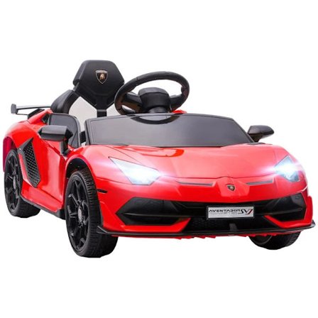 Rootz Elektrisk børnebil - Børnebil - Licenseret Lamborghini Aventador - Mågevingedøre - Musik - Horn - i 3-5 år - Rød - 107,5 cm x 63 cm x 42 cm