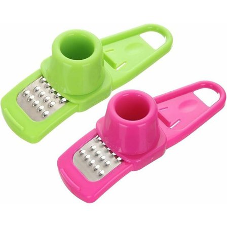 2 stk Hvitløksriver Ingefærriver Kvernhøvel River Muskatnøtt Minikutter Kjøkkenverktøy Kjøkkenredskaper Kjøkkenutstyr(grønn+rosa rød)