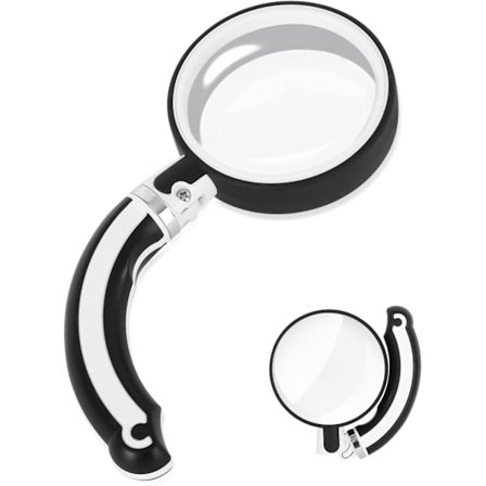 3,5x Forstørrelsesglas Foldbar Håndholdt Læseforstørrelsesglas, 75mm