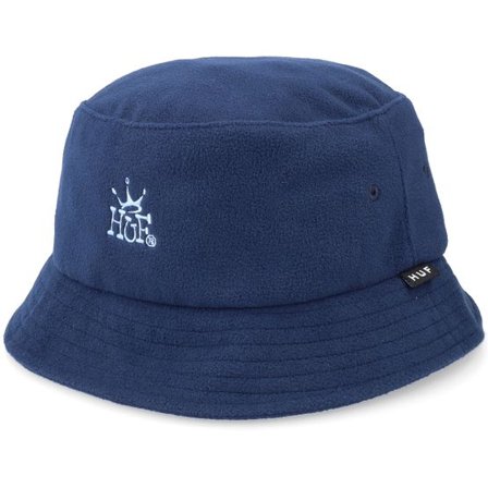 HUF - Blå bucket Hatt - Crown Polar Fleece Hat Navy Bucket @ Hatstore
