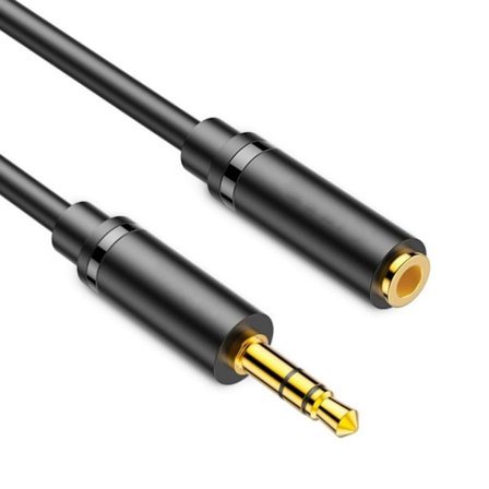3,5 mm hovedtelefonledning, han til hun, forlængerkabel til smartphones og tablets