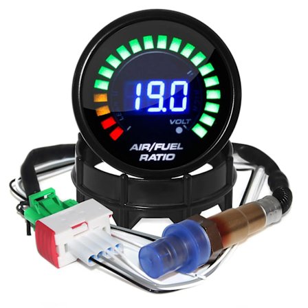 2 i 1 Racing Måler 52mm Digital Bil Måler AFR med Narrowband O2 Oxygen Sensor Luftbrændstofforhold Måler til 12V Bil Voltmeter