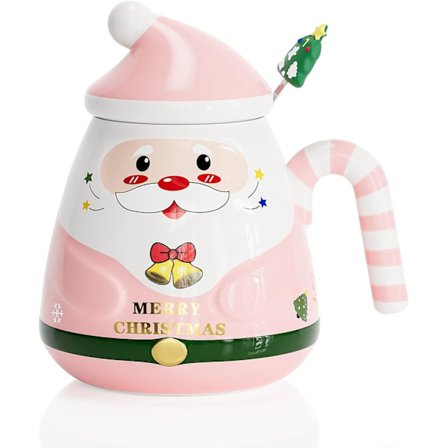 UYOTBKEUB Julekrus med lokk og rørepinne, Festlig søt julekrus Herlige keramiske tekopper for foreldre, Søtnos