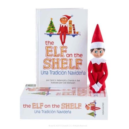 Elf on the Shelf -nukke kirjan kanssa - Cefa Toys - Tarina espanjaksi - 28x8x26 cm - Interaktiivinen