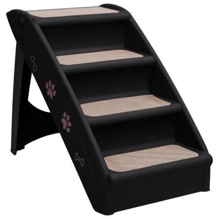 Vidaxl Hopfällbar Hundtrappa Svart 62x40x49,5 Cm Svart