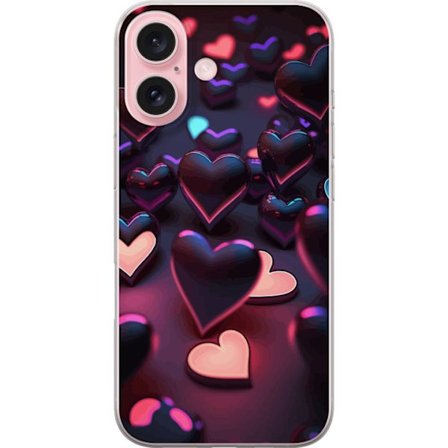 Kompatibelt Mobildeksel til Apple Apple iPhone 16 Midnattshjerter