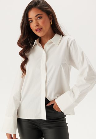 YAS - kimmea Ls Shirt - Star White - Kläder - - Bubbleroom