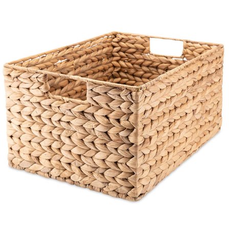 Opbevaringskurv Lavet af Vandhyacint - rektangulær Tang - 37cm