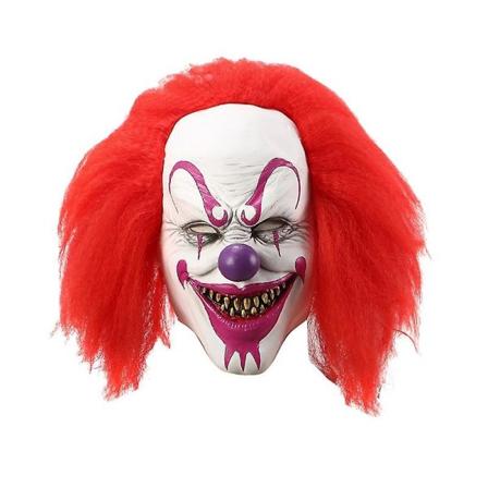 Halloween Mask Skräck Latex Clown Cover Halloween Cosplay Party Vuxen Demon Rekvisita Huvudbonader Skrämmande leende Cover