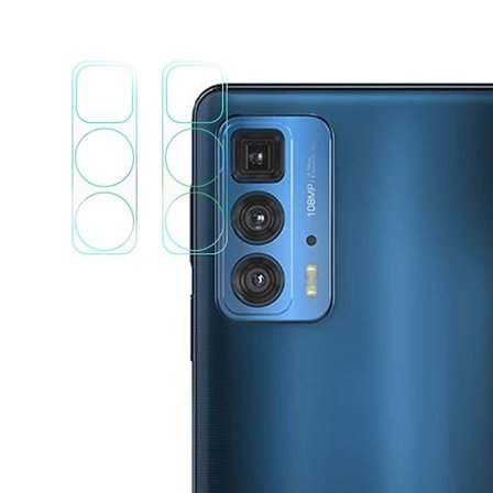2Pcs Motorola Edge 20 Pro karkaistu lasi kameran linssin suojus