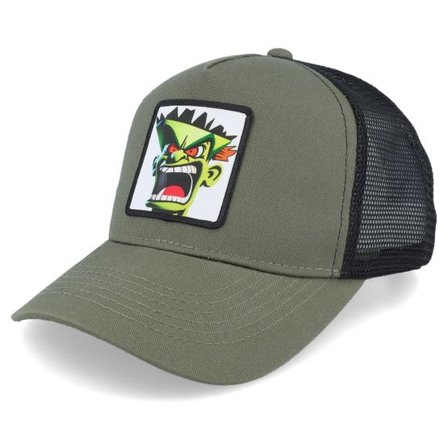 Kiddo Cap - Grön trucker Keps - Kids Green Monster Dark Green/Black Trucker @ Hatstore
