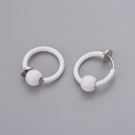 REA___REA_ Par Vita Clip On Ringar med avtagbara kulor 13 mm Ø
