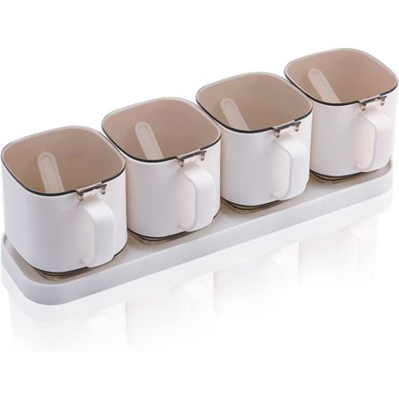 Krydderboks Akryl krydderboks Krydderglasssett Sett Krydderglass med skjeer og lokk for oppbevaring av pepperkrydder